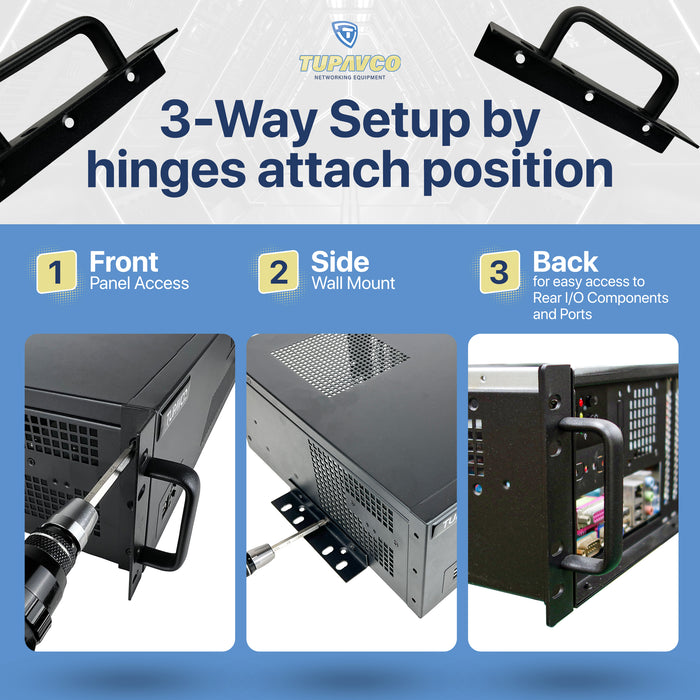 3U Server Chassis - Compact 12" Deep 19" Rackmount ATX Computer Case - Tupavco TP1833