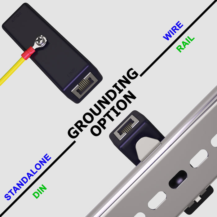 Ethernet Surge Protector - PoE+ - Gigabit - (with DIN Rail Mount Option)