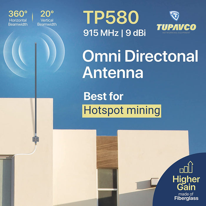 LoRa Antenna - 9dBi Omni Directional (900-930MHz) for Helium Hotspot Mining