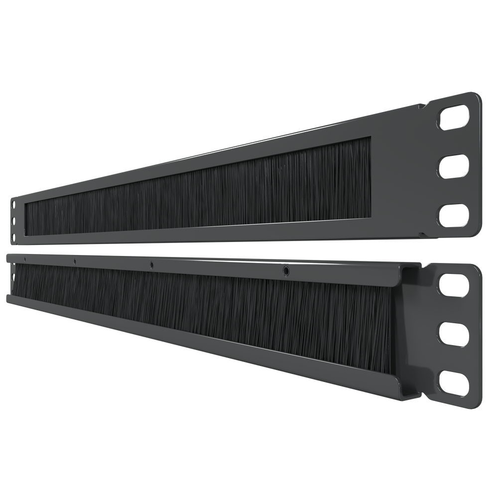 1U Brush Panel (2 Pack) - 19 inch Rackmount Strip Cable Management Spacer for Network Server Rack Cabinet Enclosure