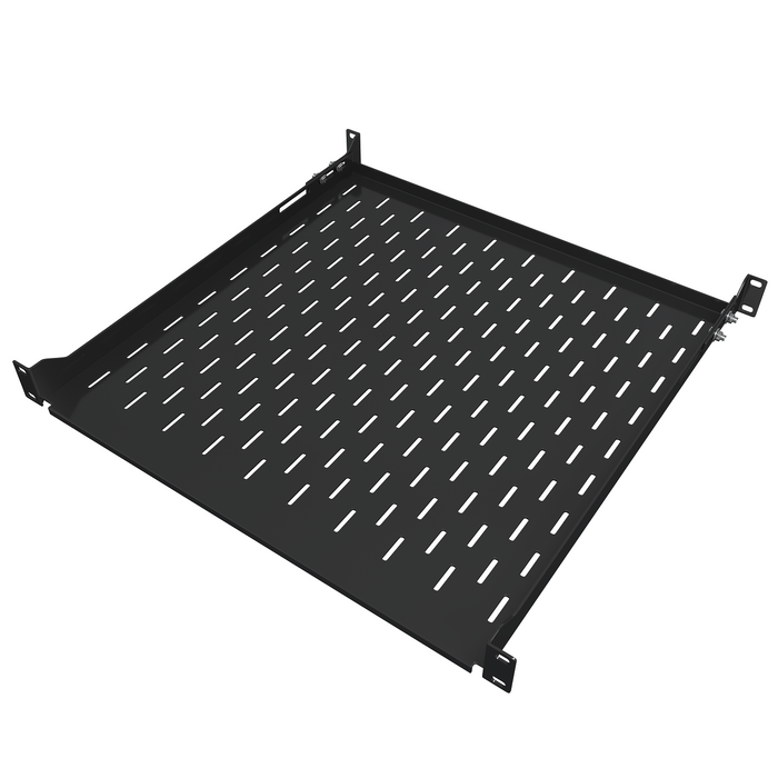 1U Server Rack Shelf - 19" Rackmount Tray - 17.7" (450mm) Deep 4-Post Fixed Mount for Computer Network/AV/IT Equipment Cabinet Enclosure