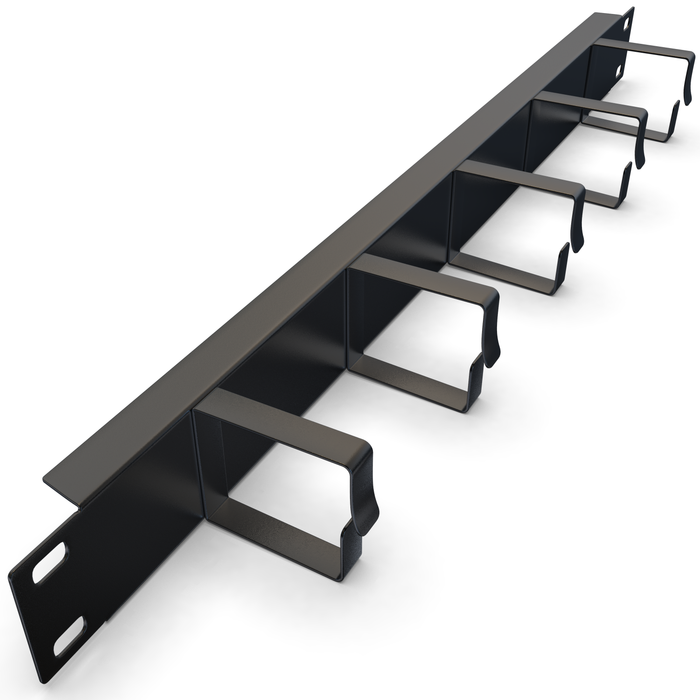 Cable Management Panel - 2-Pack 1U Wire Manager with 5 D-Ring Hooks Horizontal Rackmount