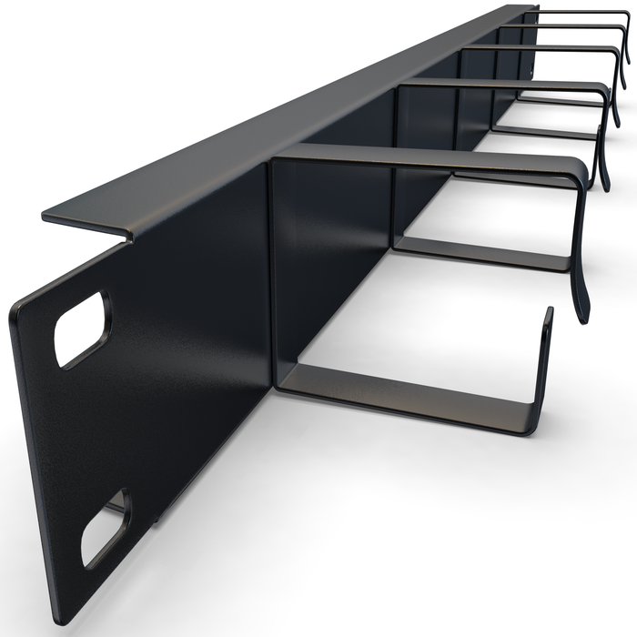 Cable Management Panel - 2-Pack 1U Wire Manager with 5 D-Ring Hooks Horizontal Rackmount