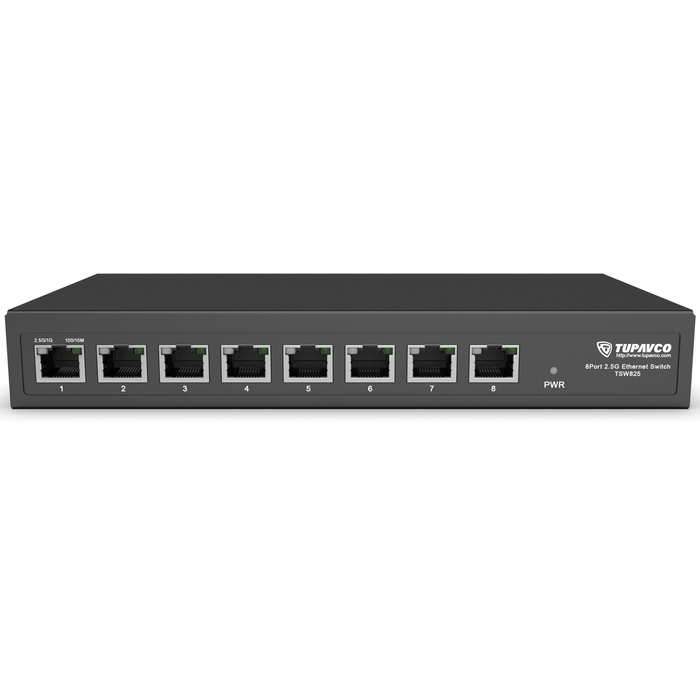 2.5GB Switch (8 Port) for Ethernet Network - High Speed 10M/100M/1G/2.5G Gigabit (802.3bz) - Tupavco TP1980