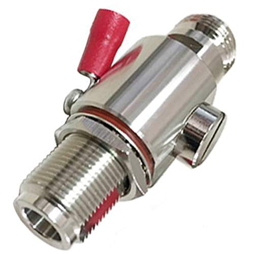 N-Female to N-Female Bulkhead RF Converter/Adapter with Coaxial Cable Lightning Surge Protection