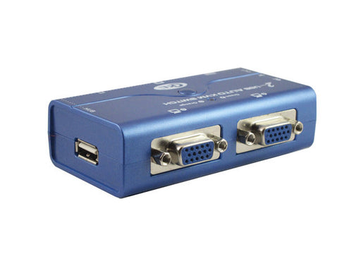 KVM Switch 2 Port Automatic Splitter w VGA/Audio/USB Cables 2048×1536 Auto Ports