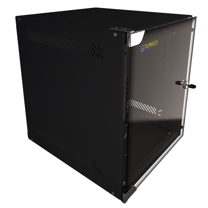 6U Portable 10" Network Cabinet Half-Rack SOHO Floor/Wall Mount Glass Door Secured Lock
