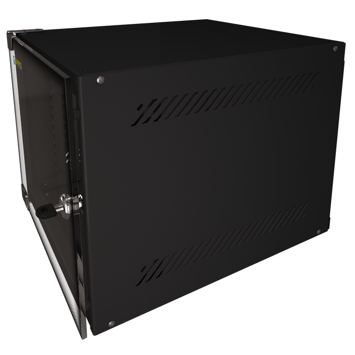 4U Portable 10" Network Cabinet Half-Rack SOHO Floor/Wall Mount Glass Door Secured Lock