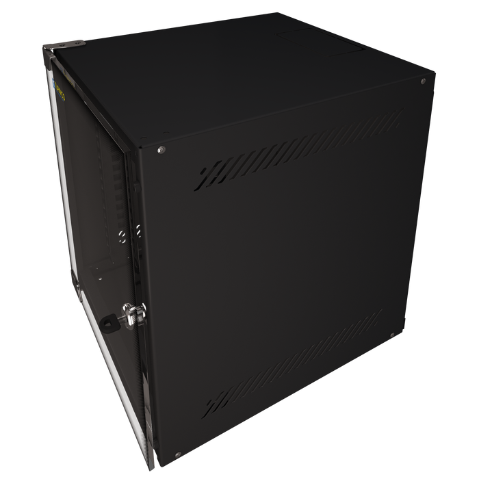 6U Portable 10" Network Cabinet Half-Rack SOHO Floor/Wall Mount Glass Door Secured Lock